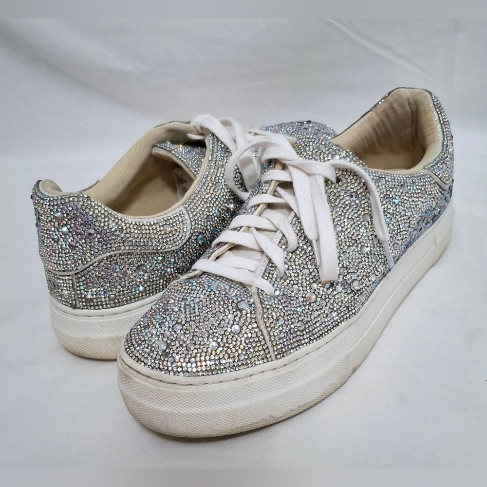 Betsey Johnson Silver Glitter Sneakers